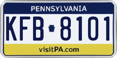 PA license plate KFB8101