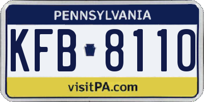 PA license plate KFB8110