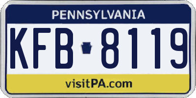 PA license plate KFB8119
