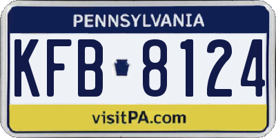 PA license plate KFB8124