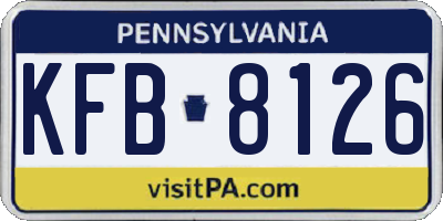 PA license plate KFB8126