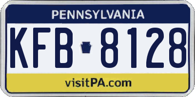 PA license plate KFB8128
