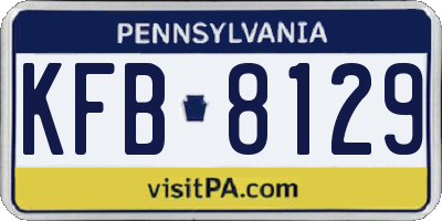 PA license plate KFB8129