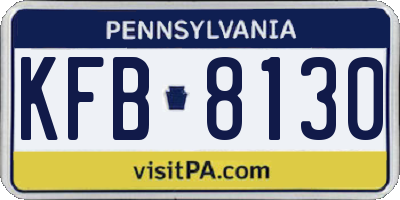 PA license plate KFB8130
