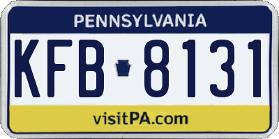 PA license plate KFB8131