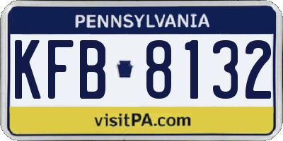 PA license plate KFB8132