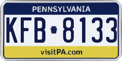 PA license plate KFB8133