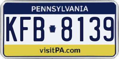 PA license plate KFB8139