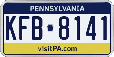 PA license plate KFB8141