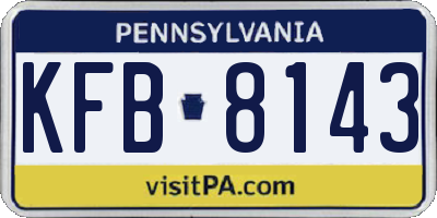PA license plate KFB8143