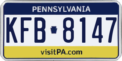 PA license plate KFB8147