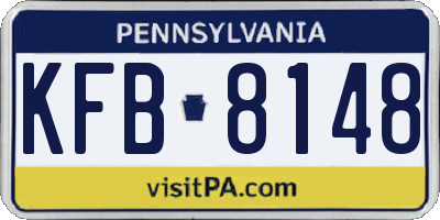 PA license plate KFB8148