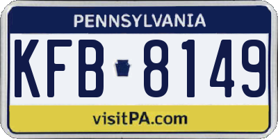 PA license plate KFB8149