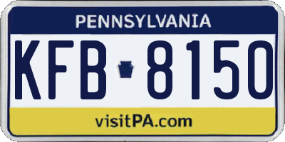 PA license plate KFB8150
