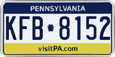 PA license plate KFB8152