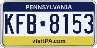 PA license plate KFB8153
