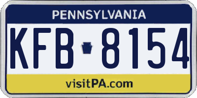 PA license plate KFB8154
