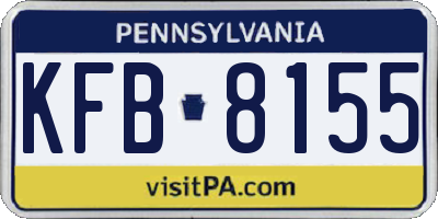 PA license plate KFB8155