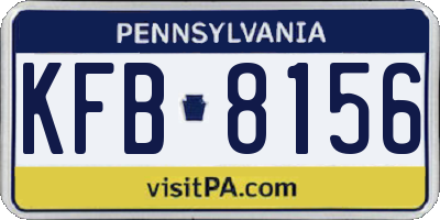 PA license plate KFB8156