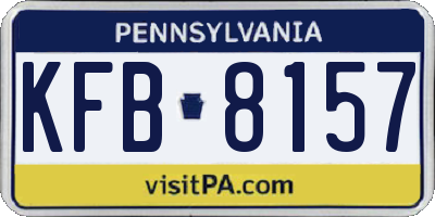 PA license plate KFB8157