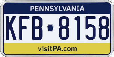 PA license plate KFB8158