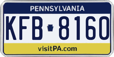 PA license plate KFB8160