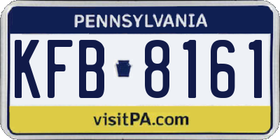 PA license plate KFB8161