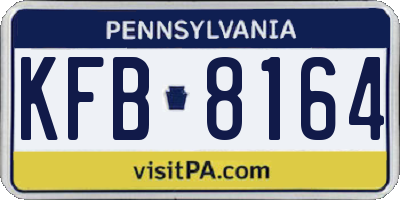 PA license plate KFB8164