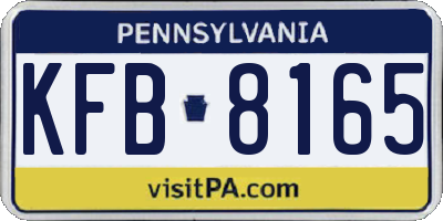 PA license plate KFB8165