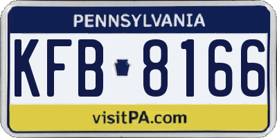 PA license plate KFB8166