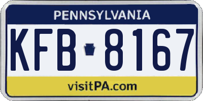 PA license plate KFB8167