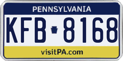 PA license plate KFB8168