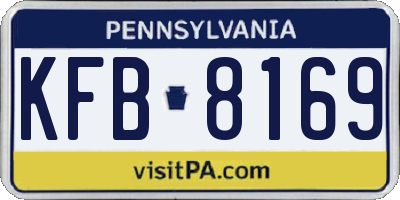 PA license plate KFB8169