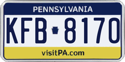 PA license plate KFB8170