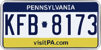 PA license plate KFB8173
