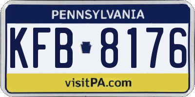 PA license plate KFB8176