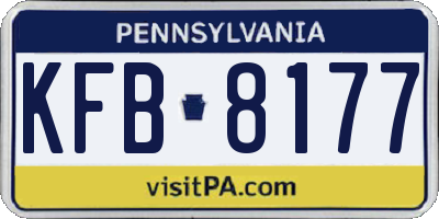 PA license plate KFB8177
