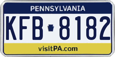 PA license plate KFB8182