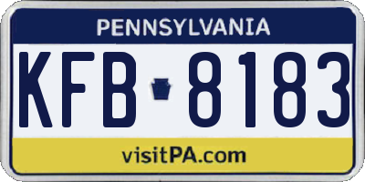 PA license plate KFB8183