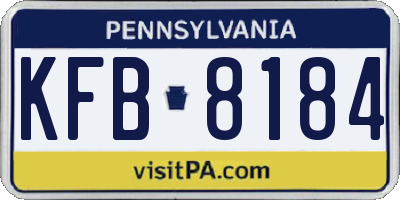 PA license plate KFB8184
