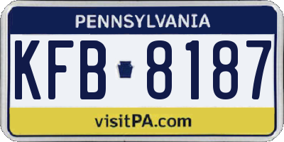 PA license plate KFB8187
