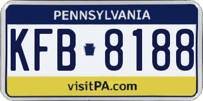 PA license plate KFB8188