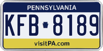 PA license plate KFB8189