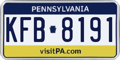 PA license plate KFB8191