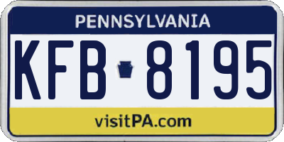 PA license plate KFB8195