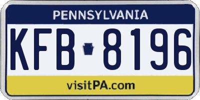 PA license plate KFB8196