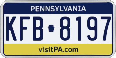 PA license plate KFB8197
