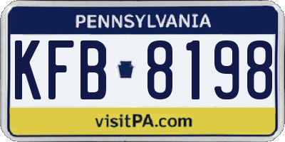PA license plate KFB8198