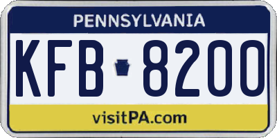 PA license plate KFB8200