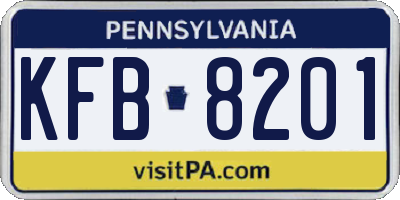 PA license plate KFB8201